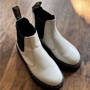 Dr. Martens White Leather Boots